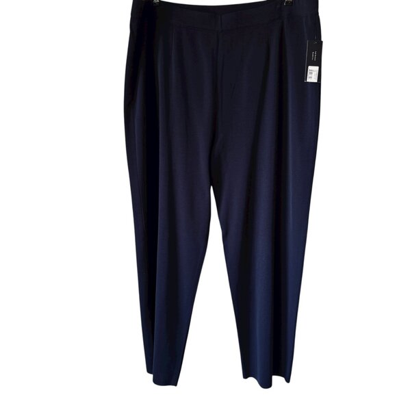 Misook Knit Pant 3X New Straight Leg Indigo Wrinkle Resistant Stretch Comfort - Picture 1 of 13
